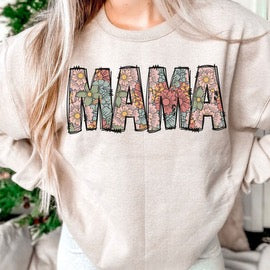 Mama (Flower Print Letters) Tees & DTFs