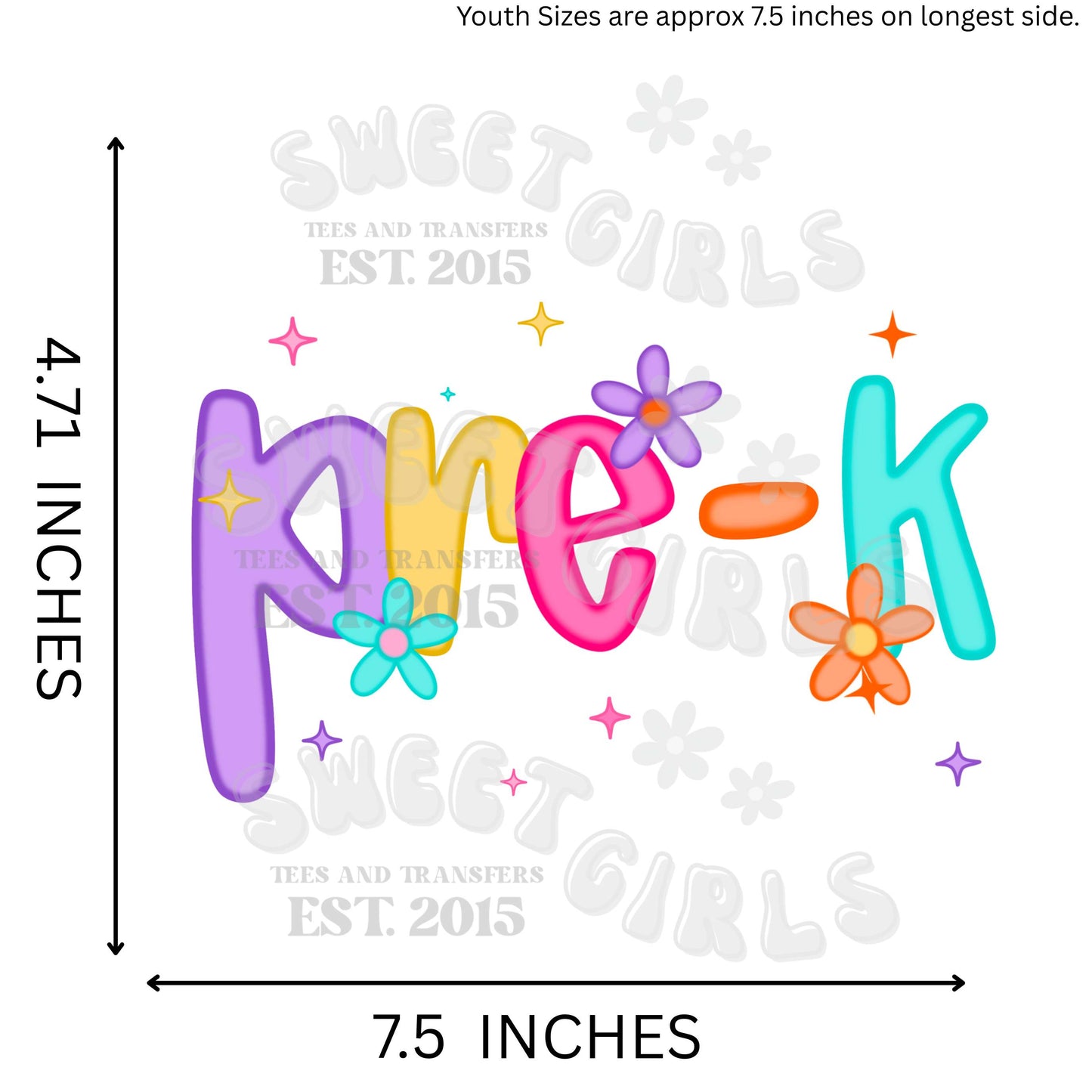 DTF Transfer – Ready to Press Teacher Heat Transfers for Back to School – Pre-K to Fourth Grade Colorful Iron-On for T-Shirts, Totes, and More – Direct to Film Transfer