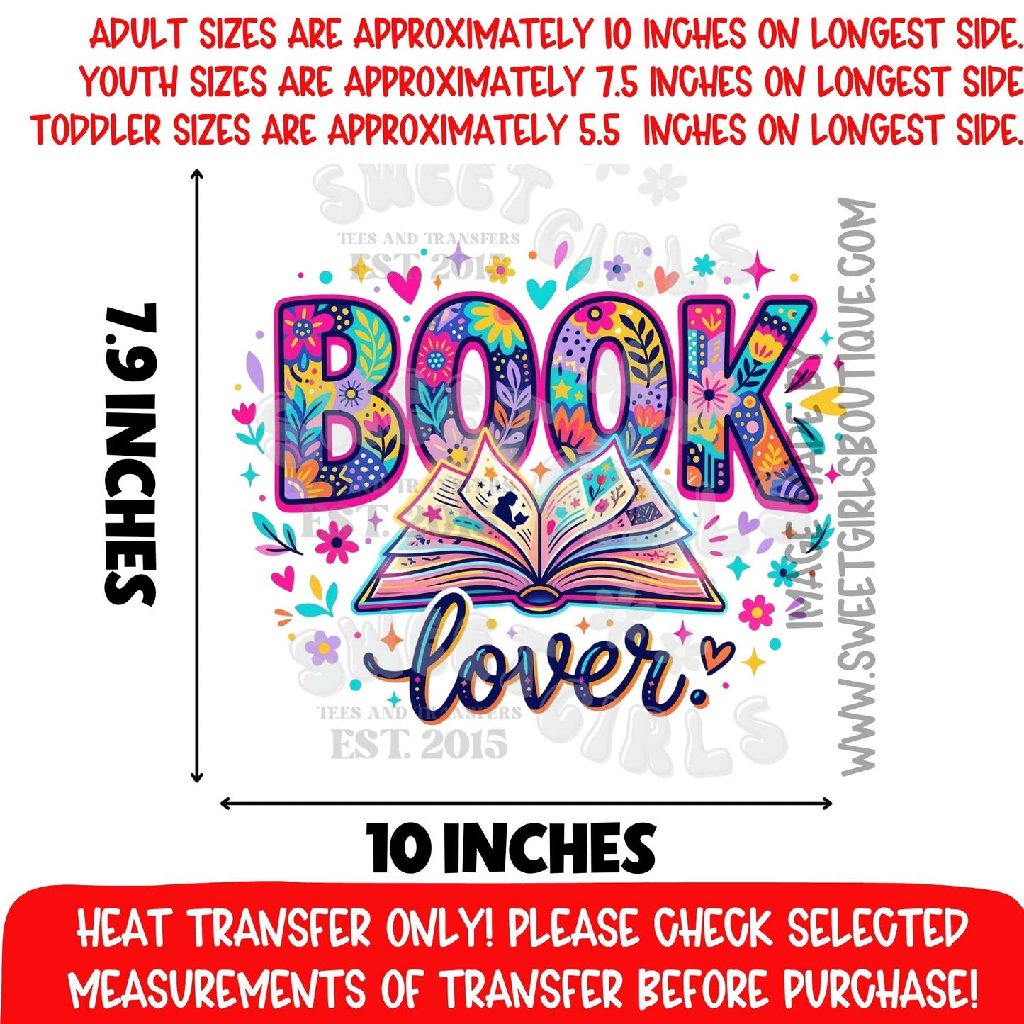 Book Lover DTF Heat Transfer Not A Shirt