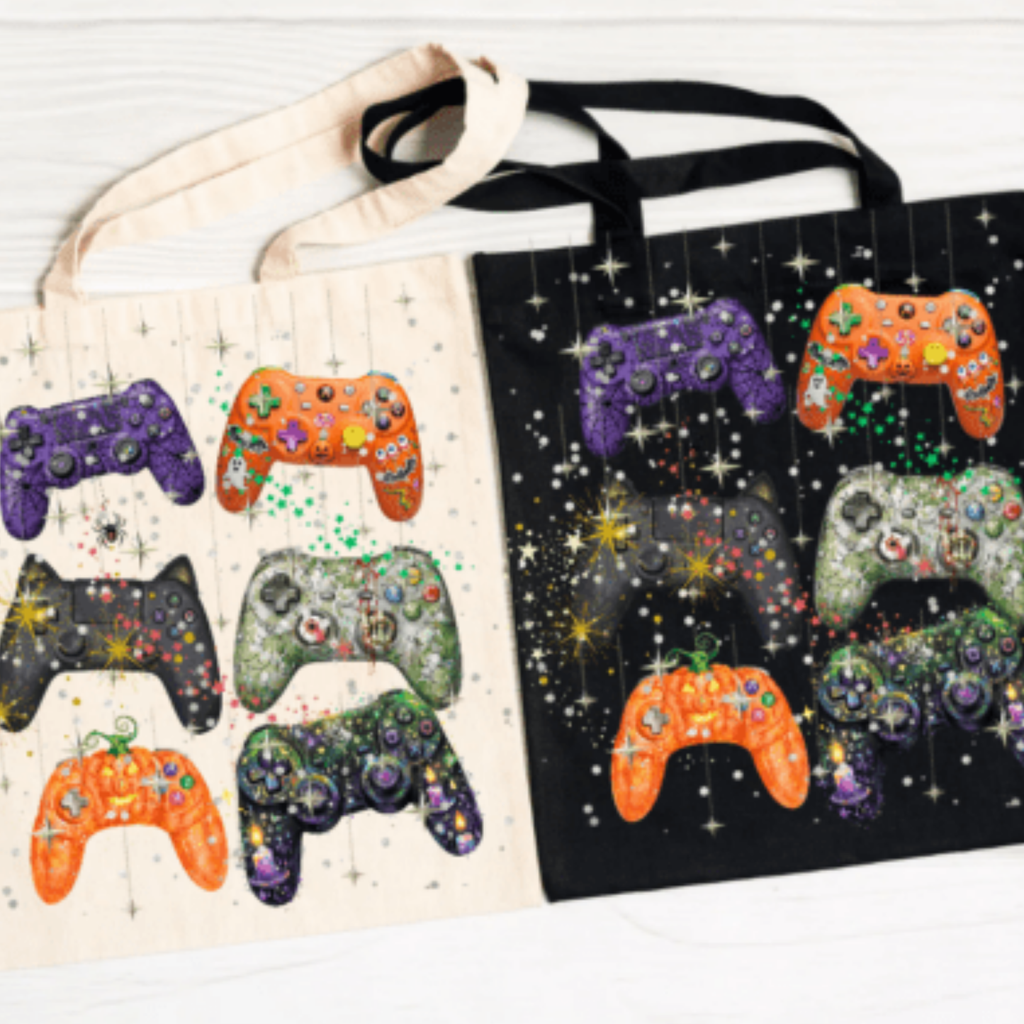 Halloween Gamer Controller DTF Heat Transfer – Spooky Gaming Iron-On Design for Kids & Adults