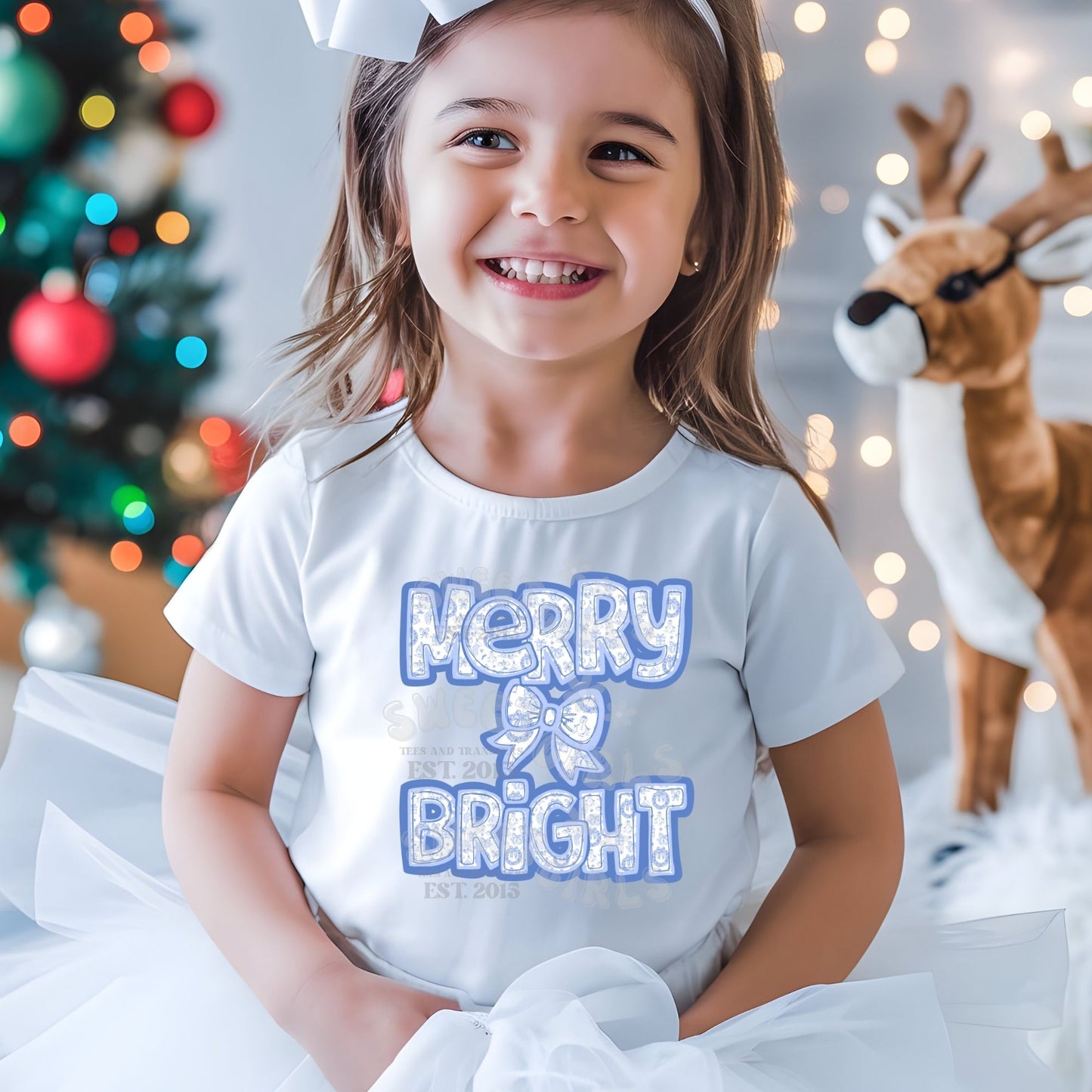 Merry & Bright DTF Heat Transfer – Christmas Iron-On for Holiday Design
