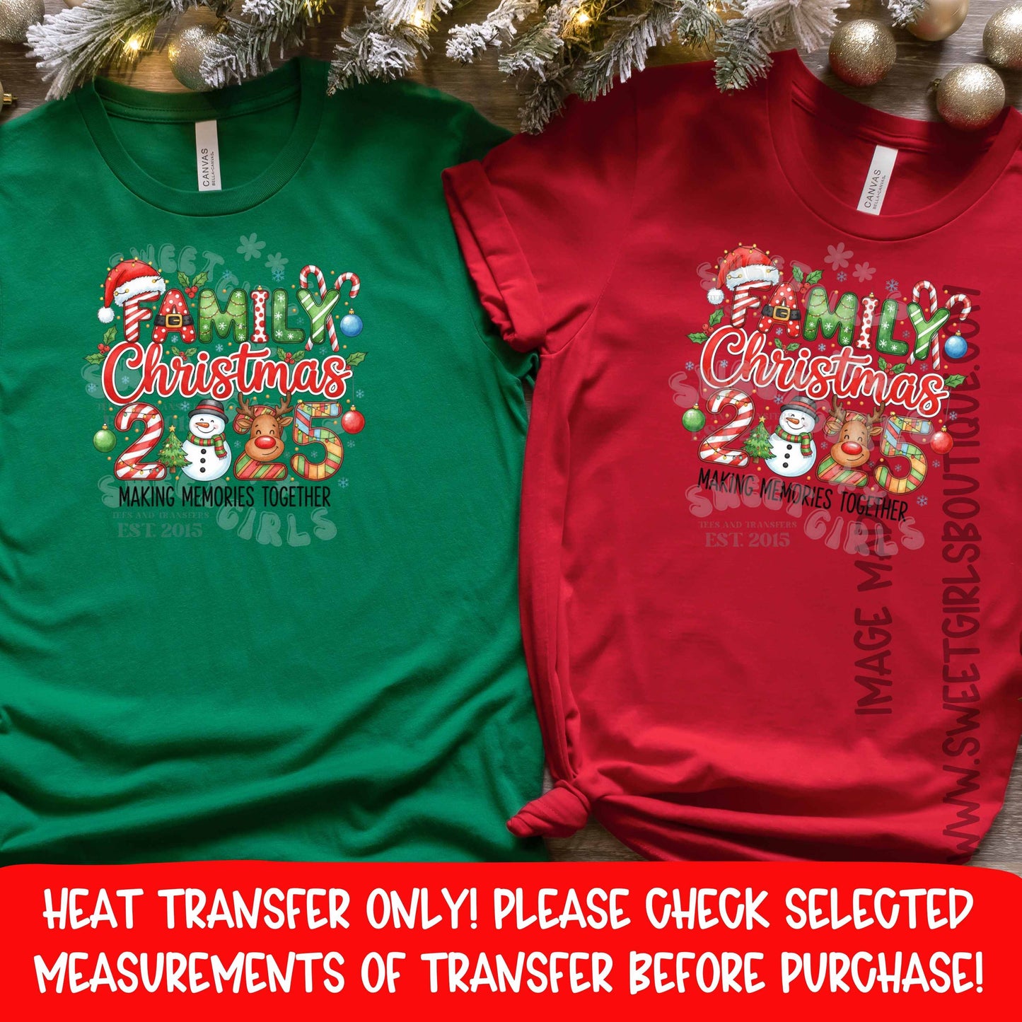 Family Christmas 2025 DTF Heat Transfer – Making Memories Together – Matching Family Holiday Iron-On – NOT A SHIRT – Ready To Press