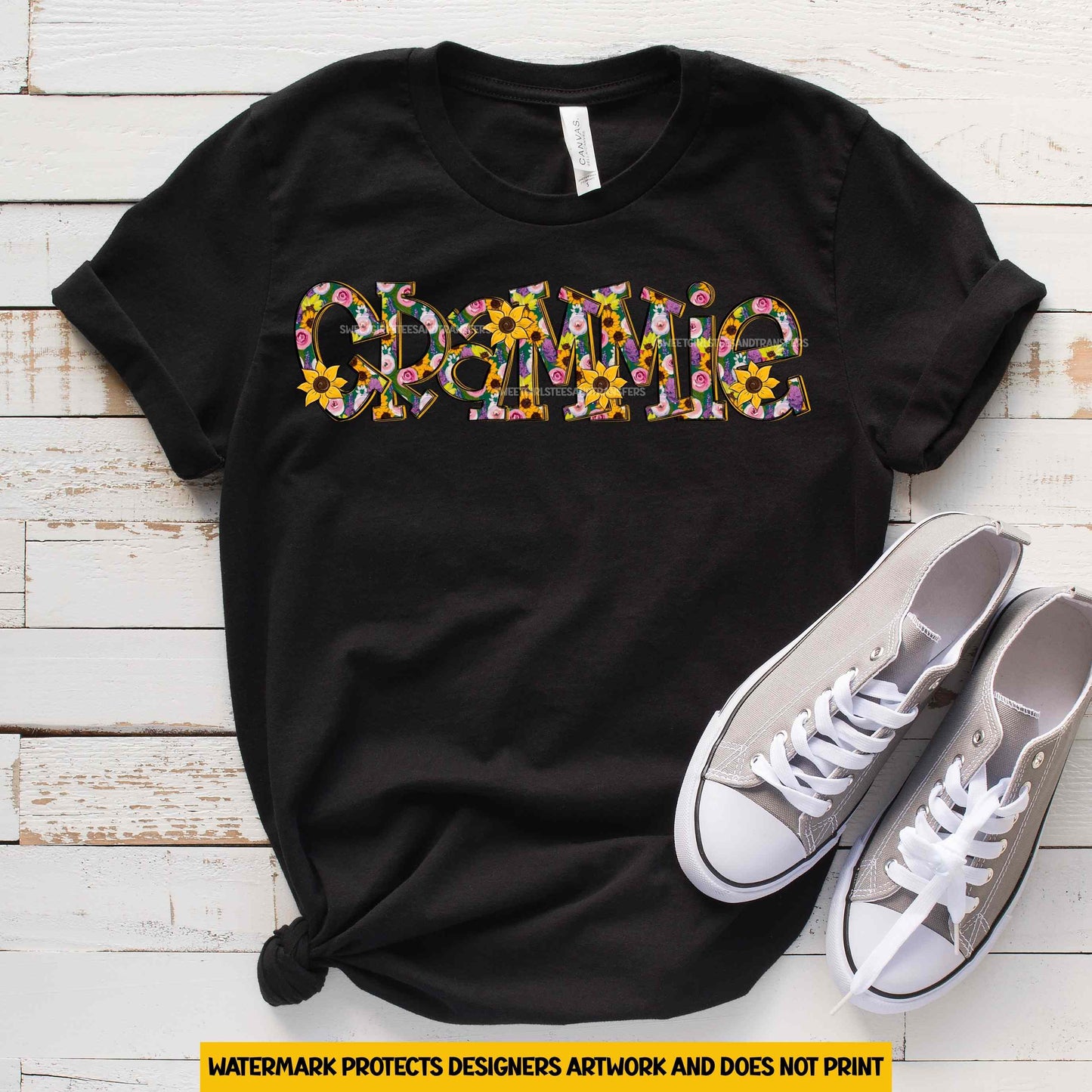 Grammie Floral Sunflower DTF Transfer – Ready to Press Heat Transfer for Shirts - DIY -
