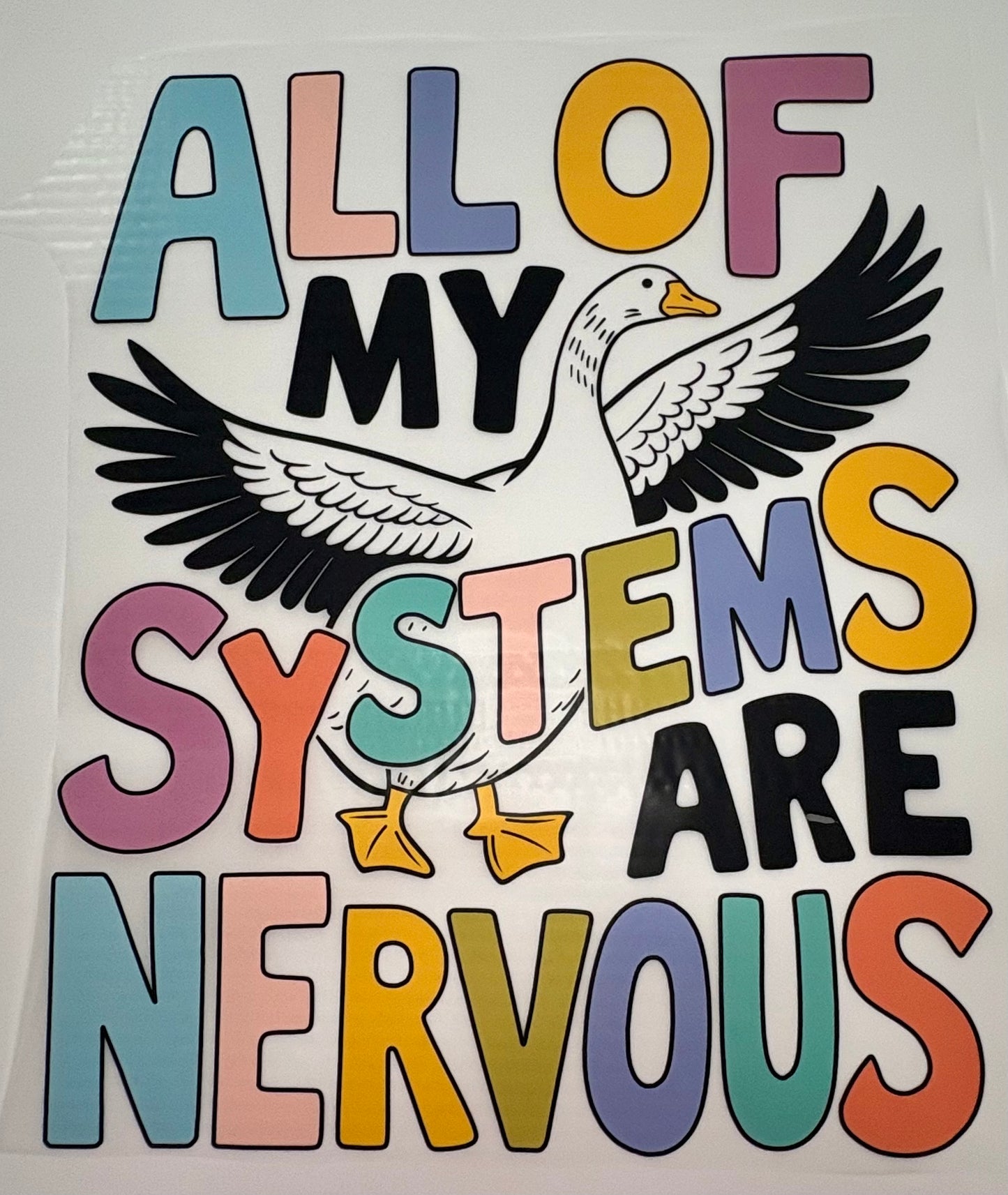 All of My Systems Are Nervous DTF Transfer