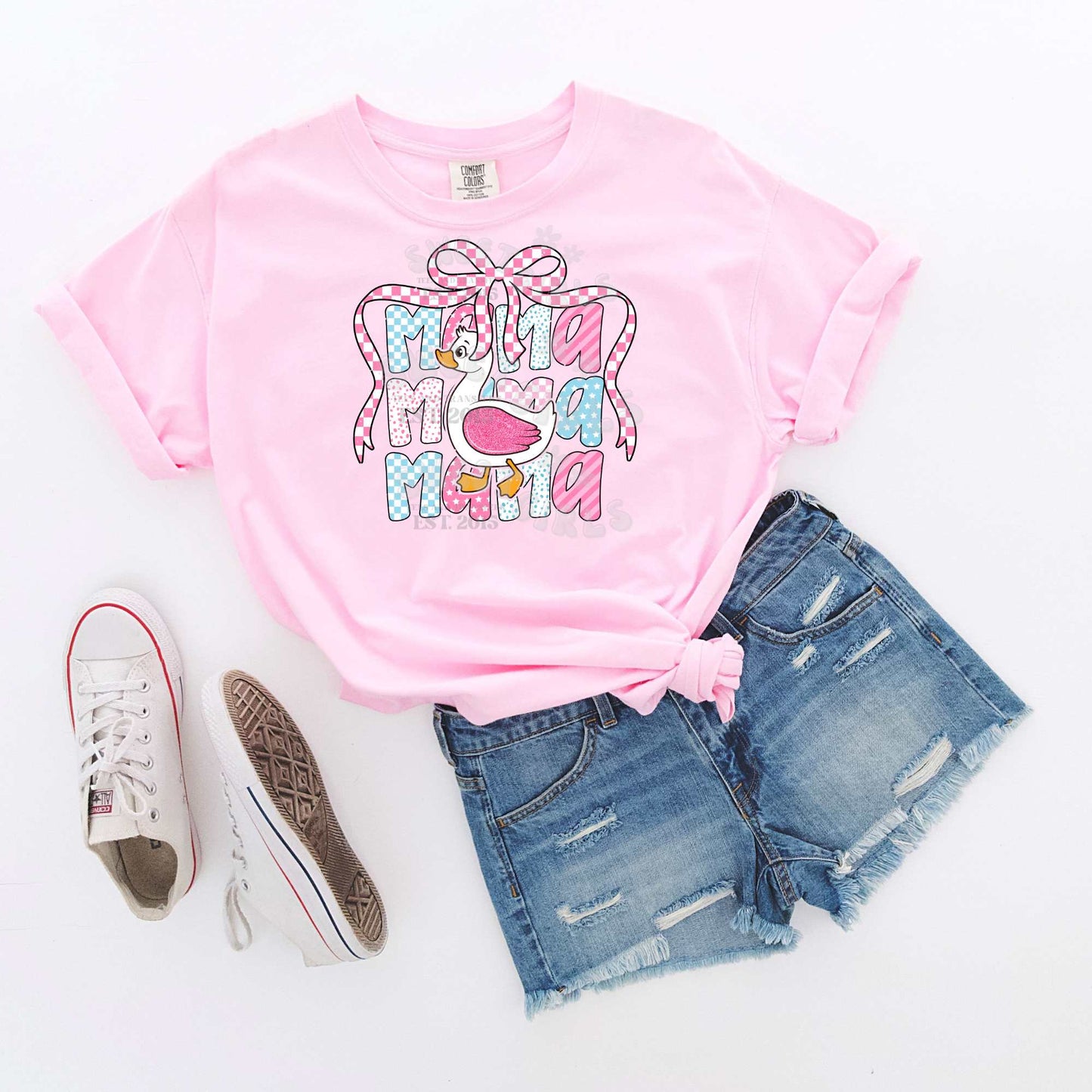 Duck MAMA DTF Heat Transfer – Cute Farmhouse Mama Iron-On for Moms
