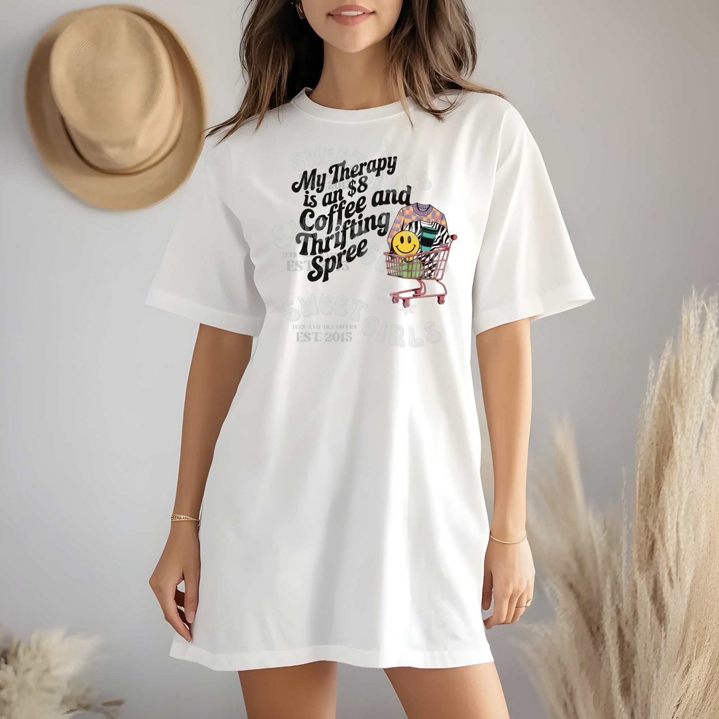 $8 Coffee & Thrifting Spree DTF Heat Transfer – Funny Thrift Queen Iron-On