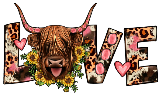 Cow Love DTF Print