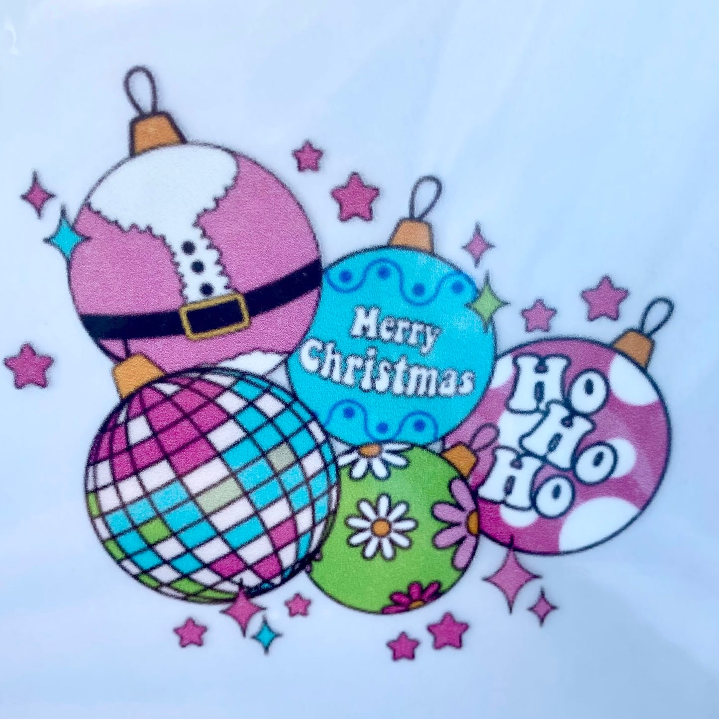 Hohoho Disco Ball DTF Print