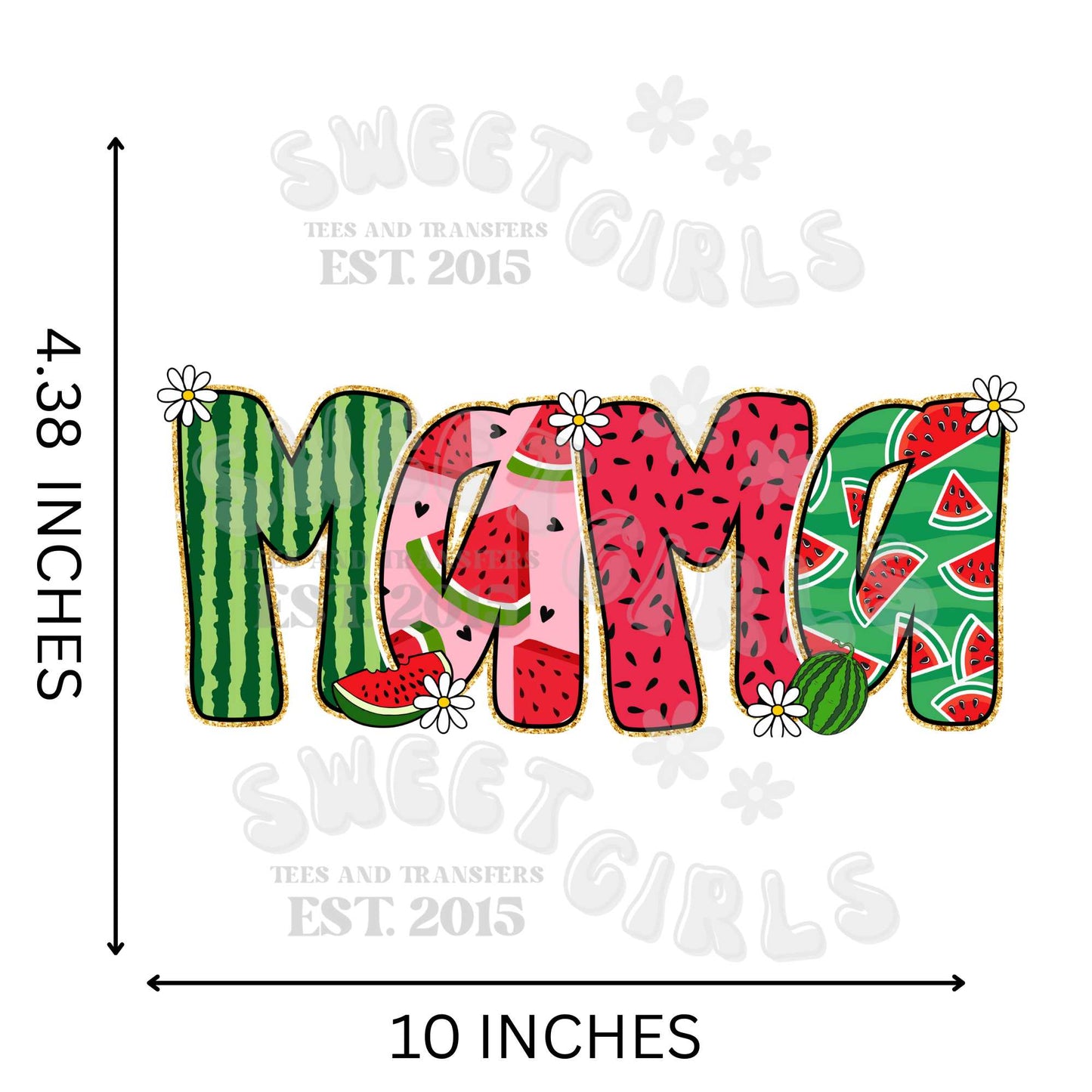 Watermelon Mama Coquette DTF Transfer – Sweet Summer Vibes Iron-On Sticker for Shirts & Bags – Direct to Film Heat Transfer, Washable & Press Ready