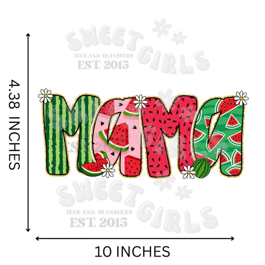 Watermelon Mama Coquette DTF Transfer – Sweet Summer Vibes Iron-On Sticker for Shirts & Bags – Direct to Film Heat Transfer, Washable & Press Ready