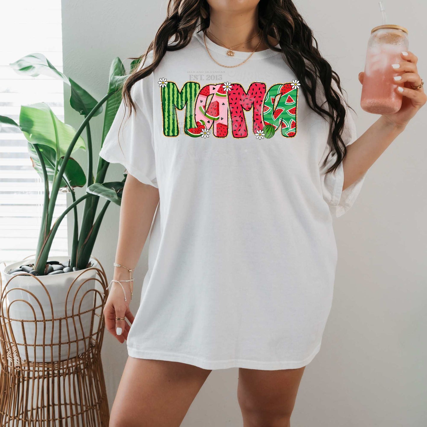 Watermelon Mama Coquette DTF Transfer – Sweet Summer Vibes Iron-On Sticker for Shirts & Bags – Direct to Film Heat Transfer, Washable & Press Ready