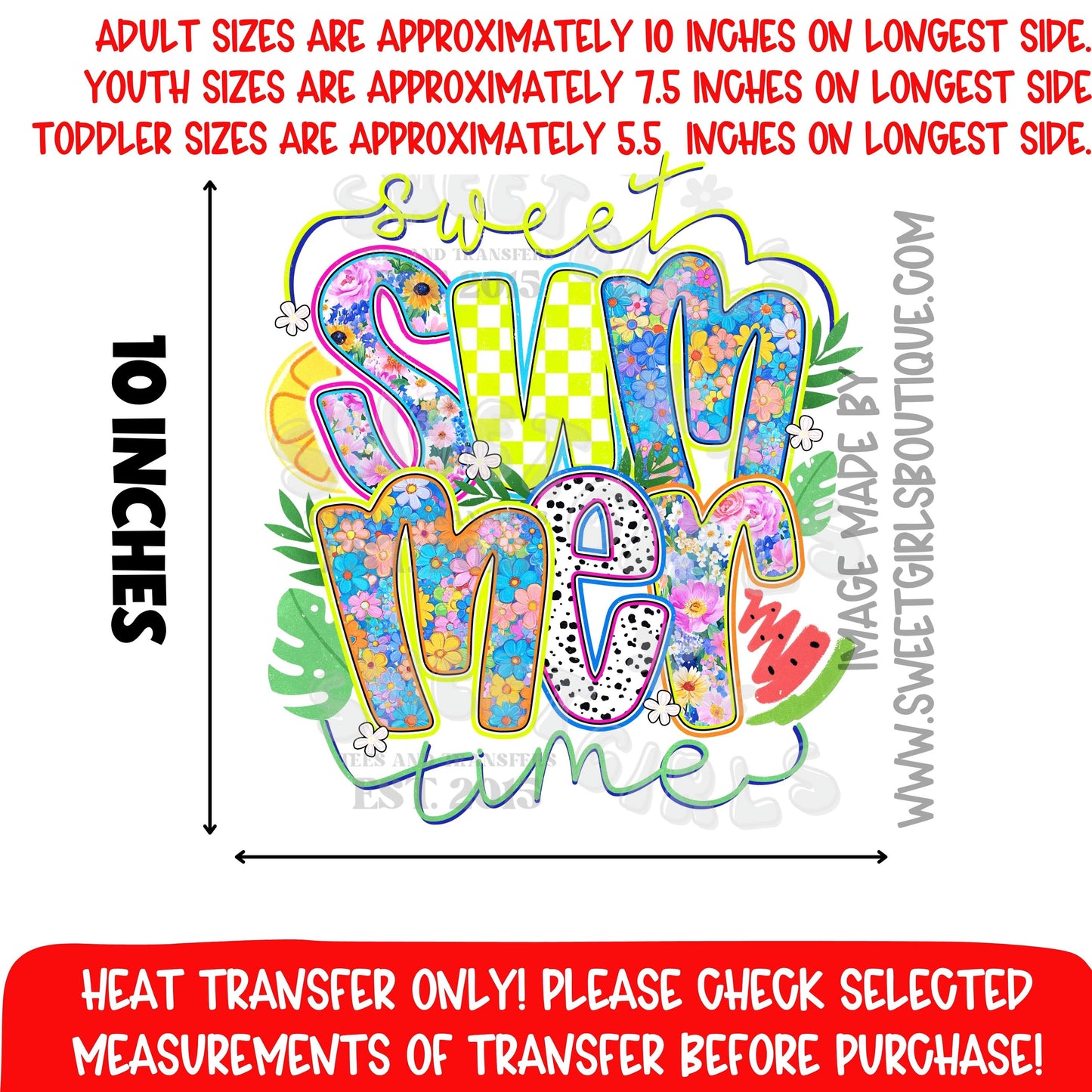 SWEET SUMMER TIME BRIGHT FLORAL CHECKER DTF HEAT TRANSFER NOT A SHIRT HEAT TRANSFER READY TO PRESS DTF PRINT