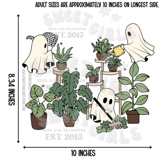 Ghosts with Houseplants DTF Heat Transfer – Cute Halloween Plant Lover Shirt