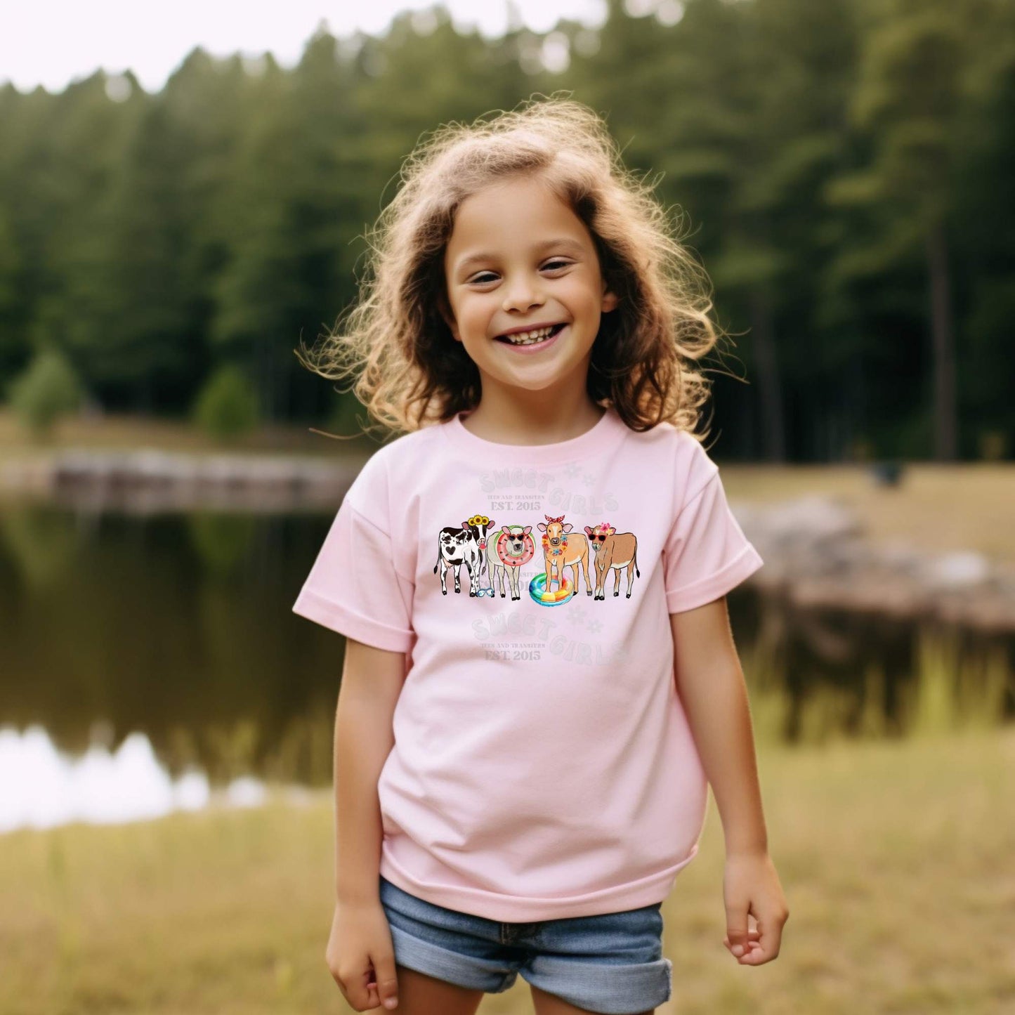 Summer Cows with Floaties and Sunglasses HEAT TRANSFER – Cute DTF Iron-On Design for Farm Girl Tees, Summer Fun Apparel, and Poolside Vibes – Bright, Durable, Cold Peel