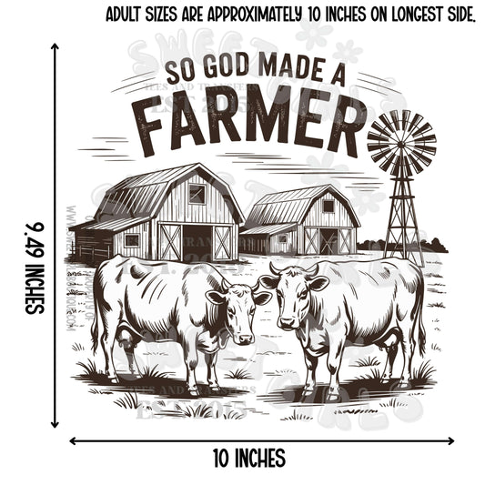 So God Made A Farmer Vintage Country Barn DTF Transfer