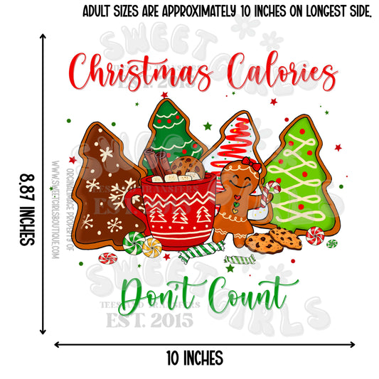 Christmas Calories Don't Count Gingerbread Cookie DTF Transfer