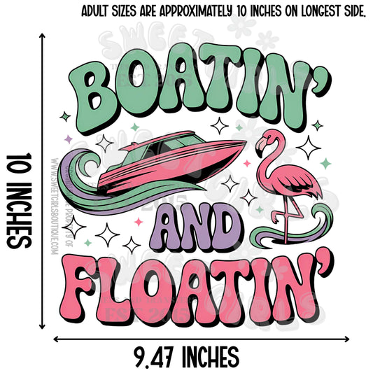 Boatin' and Floatin' Flamingo Summer Vibes DTF Transfer