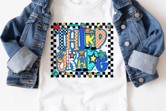 Star Checker Back to School DTF Transfers – Pre-K to 5th Grade Heat Press Designs for Kids' Shirts