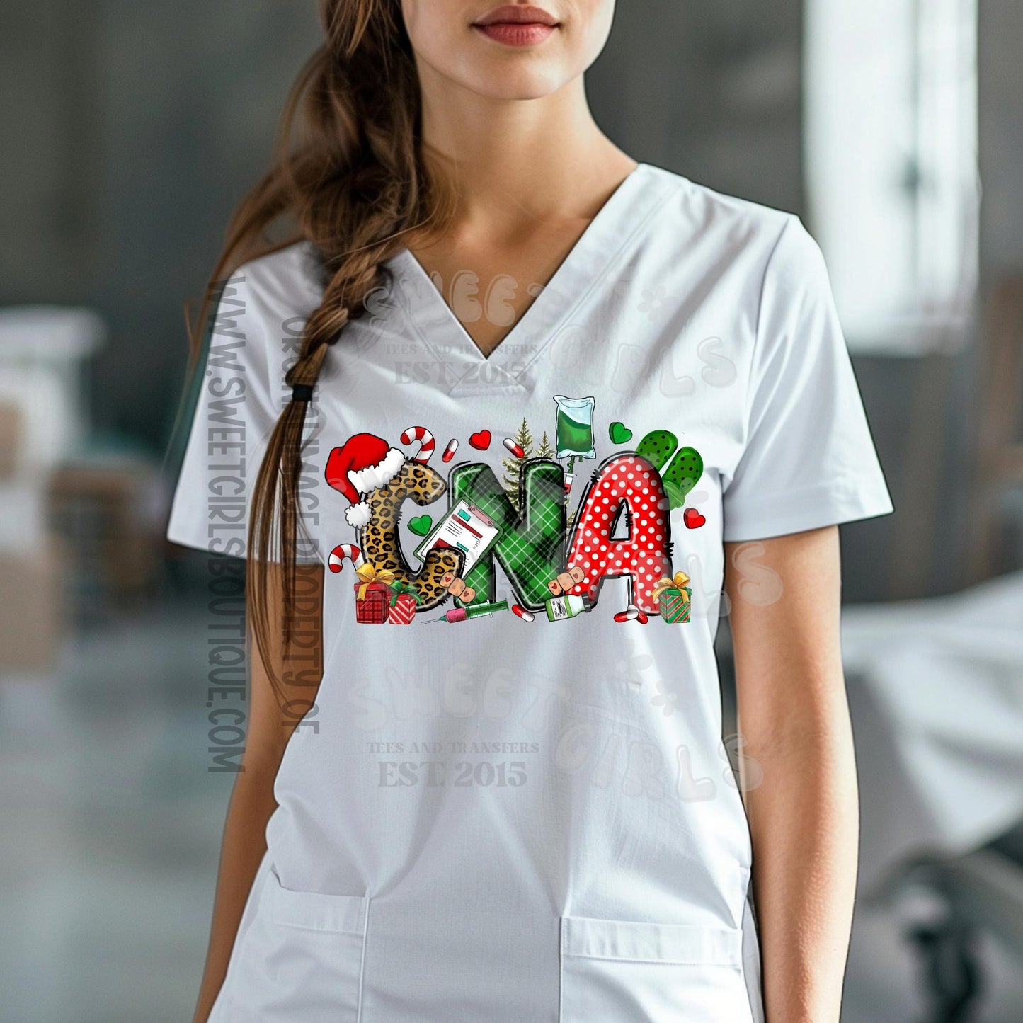 Christmas CNA DTF Heat Transfer – Nurse Iron-On Design – Cold Peel for Adult