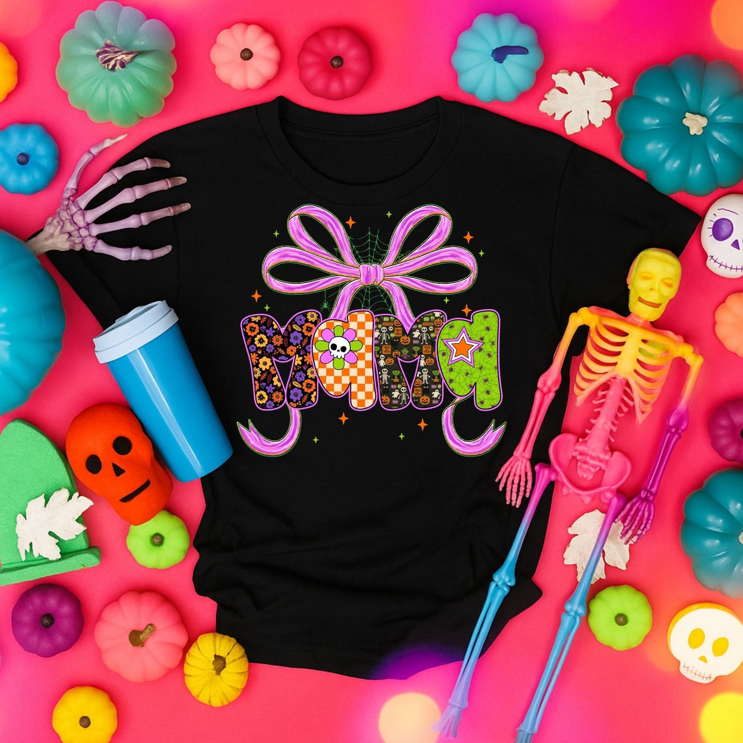 MAMA MIMI GIGI NANA Halloween Bow DTF Heat Transfer β Cute Spooky Shirt Design β Fall Printable Transfer for DIY Tees