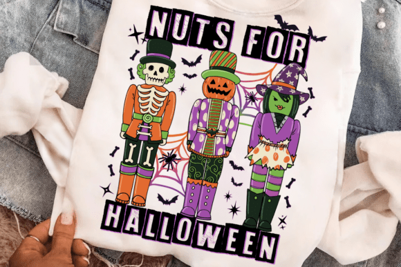 Nuts for Halloween Nutcracker Characters DTF Heat Transfer | Skeleton Pumpkin Witch Nutcrackers | Spooky Cute DIY Shirt Iron-On