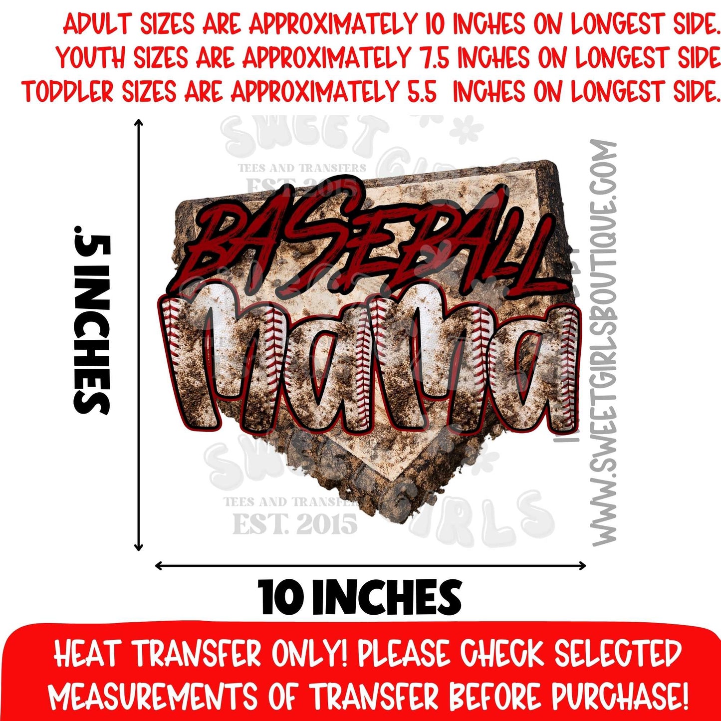 BASEBALL MAMA BASEBALL MOM GAME DAY MOM TOURNAMENT MOM DIRT HOME PLATE STITCHED MAMA SPORTS GRAPHIC heat transfer NOT A SHIRT