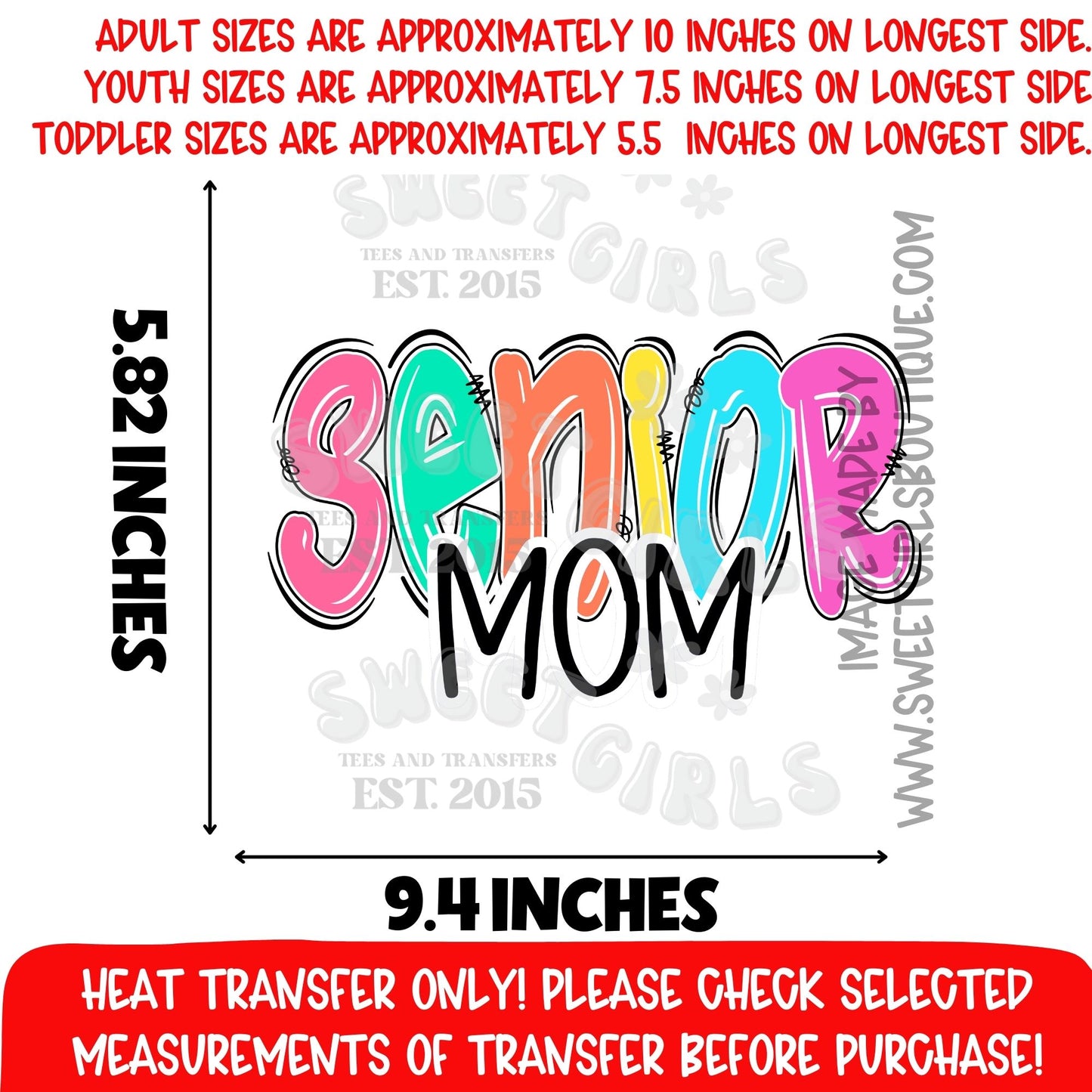 Senior Mom Graduation DTF Heat Transfer Senior Mom Class Of 2026 Not A Shirt Graduation Iron On