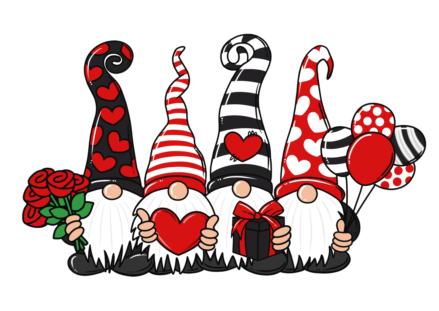 Valentine Gnomes DTF Print