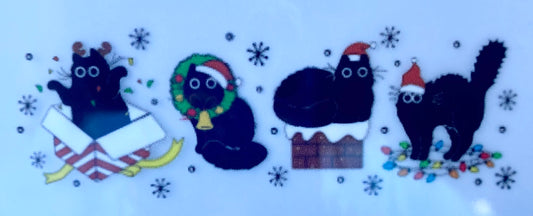 Black cats of Christmas DTF Print