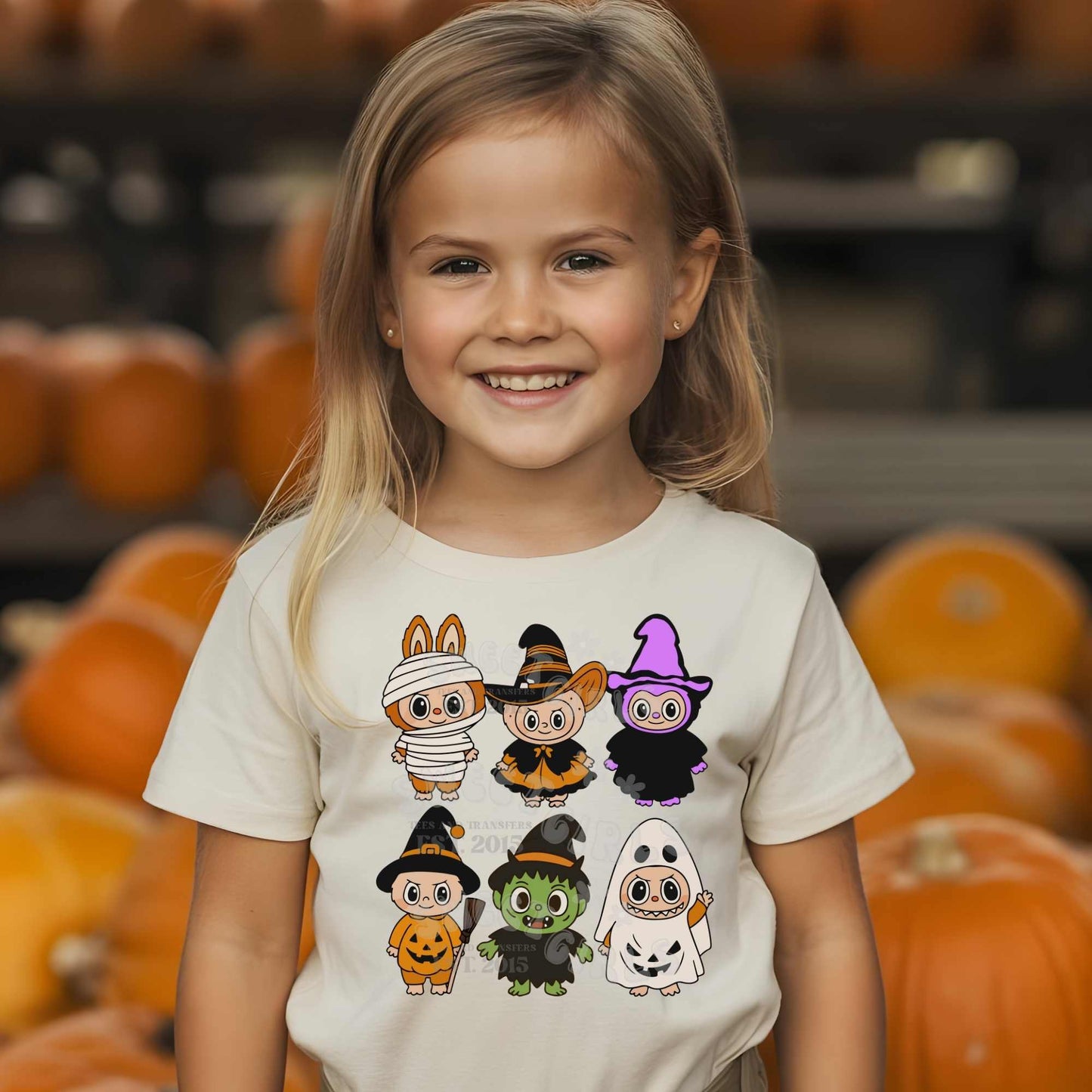 Trendy Monster Cute Halloween Kids Costume DTF Heat Transfer – Ghost, Pumpkin, Mummy, Witch, Monster Iron-On Designs for Shirts – DIY Fall Festival Printable Transfers for Toddlers, Youth & Adults