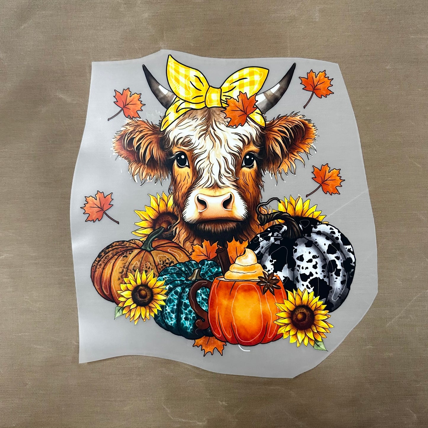 Fall Cow DTF print