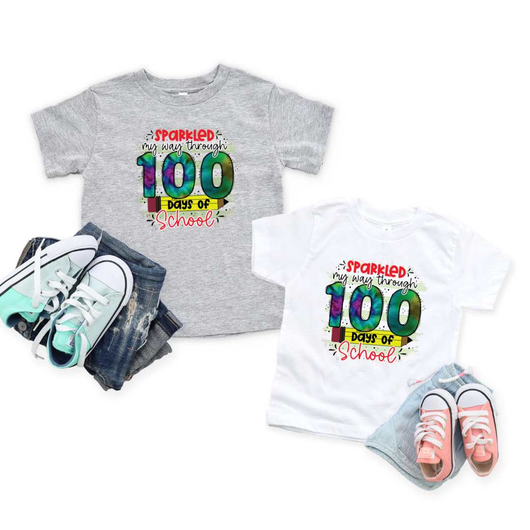 Sparkled My Way Through 100 Days of School Kids and Adult Tee