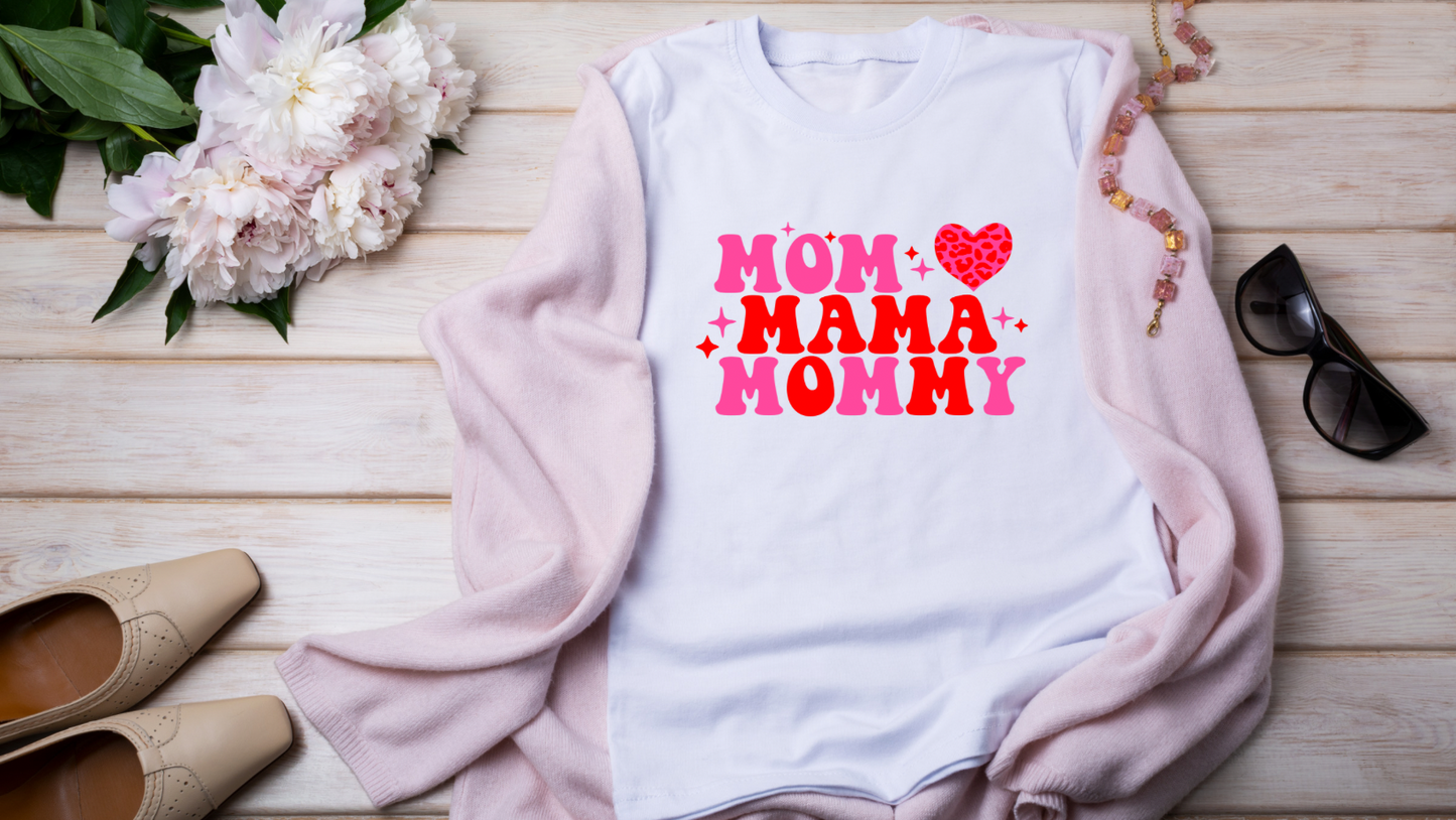 Mom, Mama, Mommy Adult Tee, Raglan, or Sweatshirt