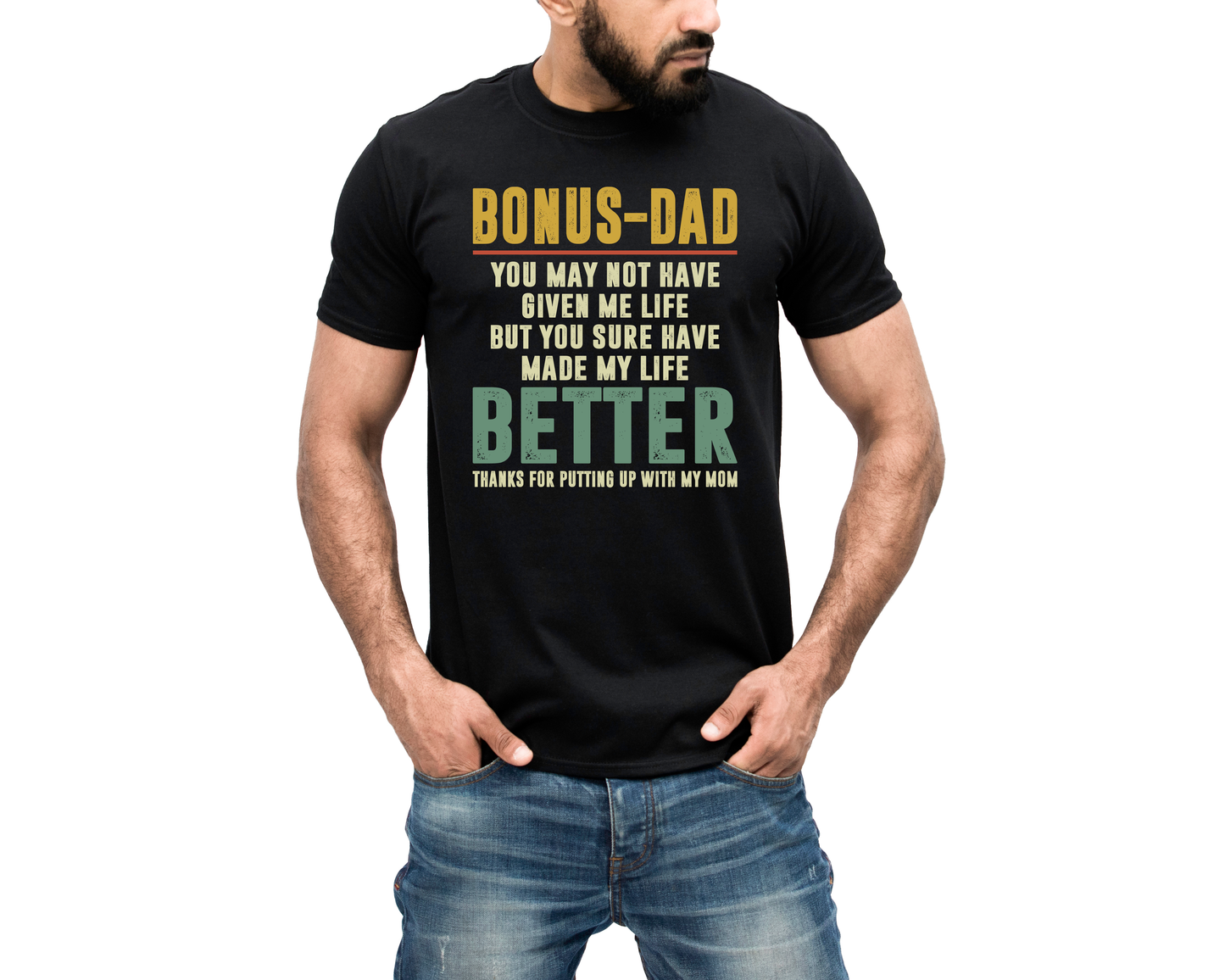 Bonus Dad Adult Tee, Tank, Raglan, or Sweatshirt