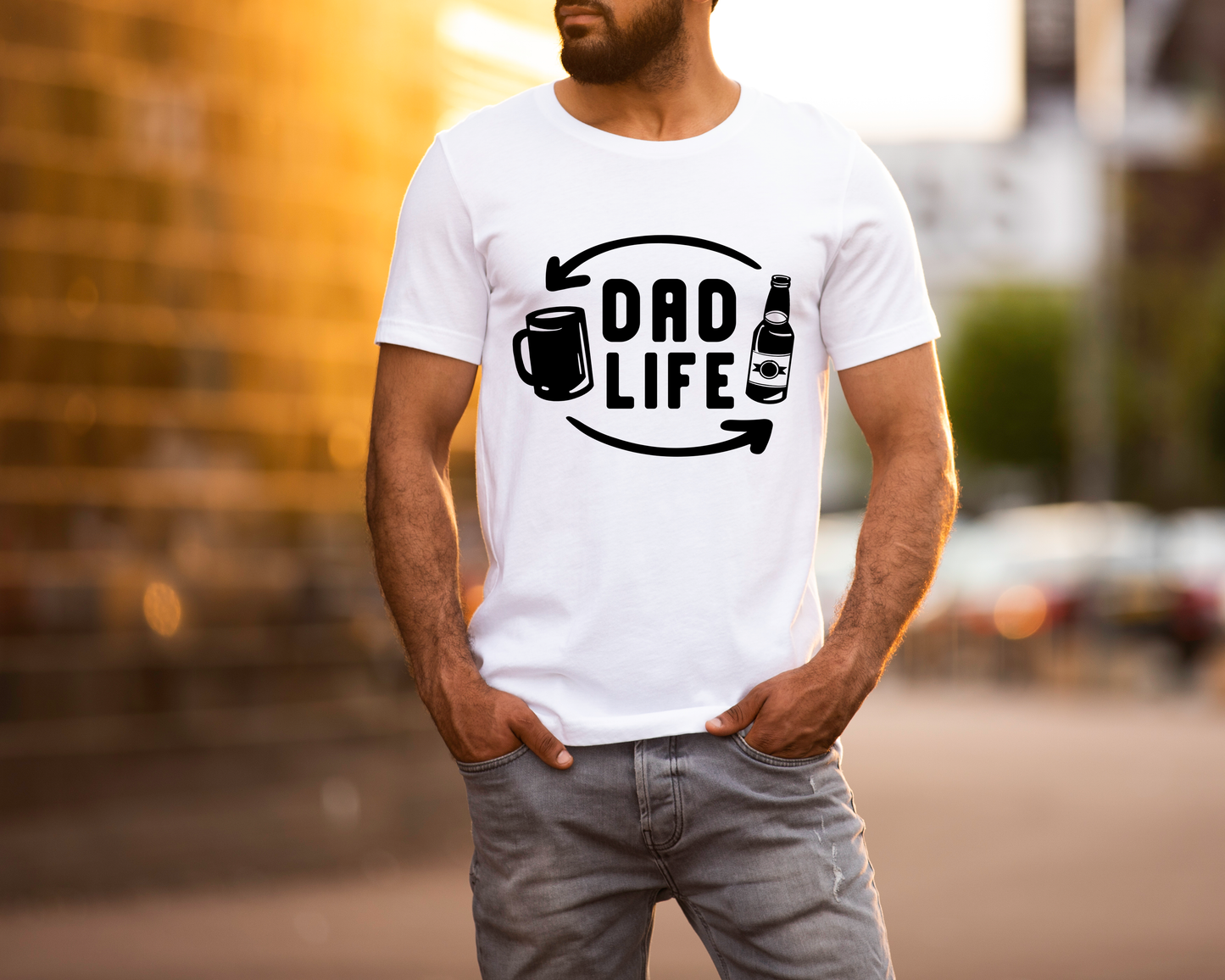 Dad Life Repeat Tee, Raglan, or Sweatshirt