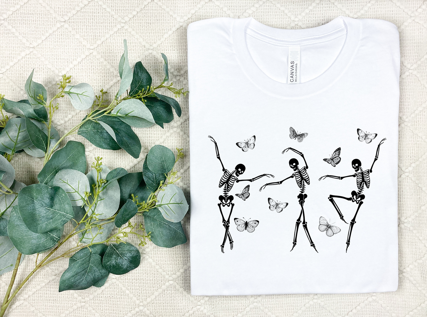 Dancing Skeletons with Butterflies Adult Tee, Raglan, or Sweatshirt