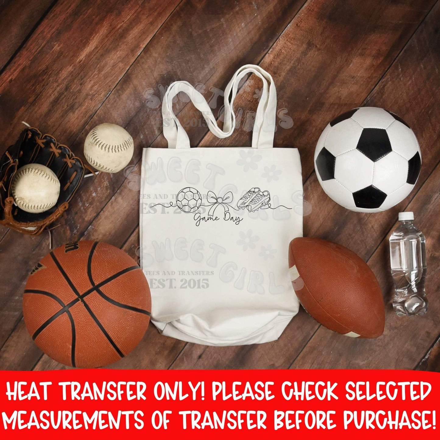 Game Day Soccer Bow Line Art DTF Heat Transfer Iron On | Sports Mom Shirt