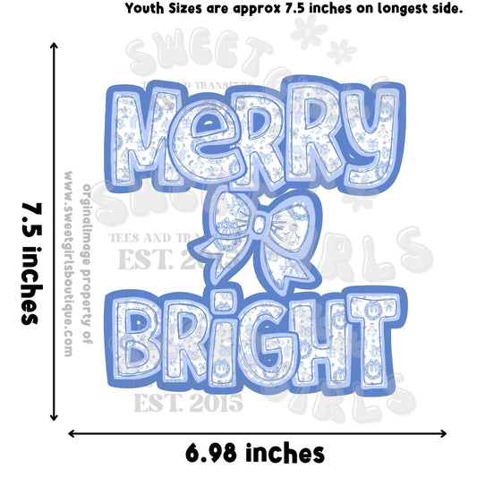 Merry & Bright DTF Heat Transfer – Christmas Iron-On for Holiday Design