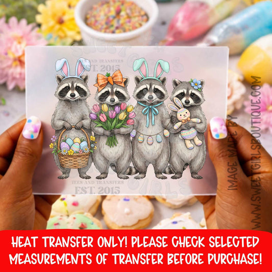 EASTER RACCOON RACCOON DTF HEAT TRANSFER IRON ON EASTER BUNNY RACCOON CUTE SPRING KIDS DTF HEAT TRANSFER IRON ON PRINTABLE TRANSFER NOT A SHIRT DTF HEAT TRANSFER PRESS READY BOUTIQUE DIY SMALL BUSINESS
