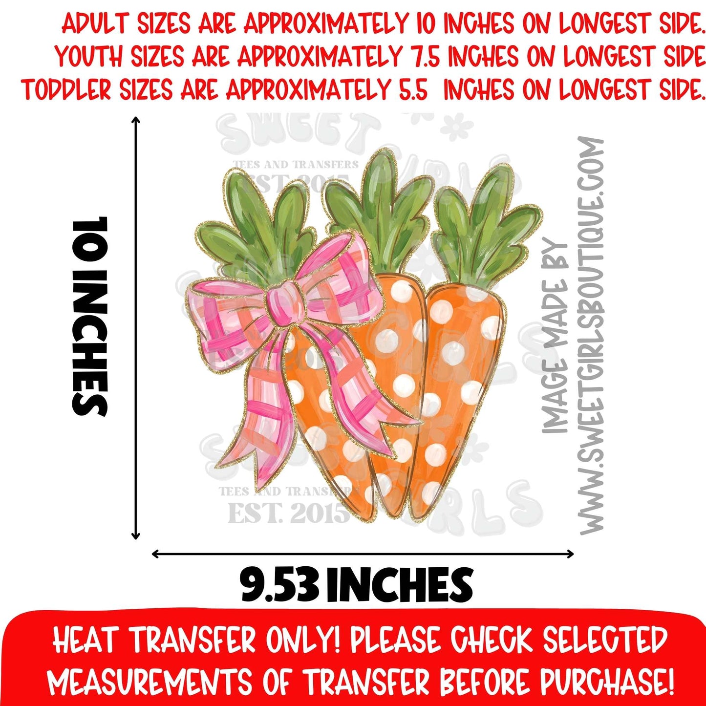 EASTER CARROT CARROT DTF HEAT TRANSFER IRON ON CARROT BOW EASTER CARROT SPRING FARMHOUSE DTF HEAT TRANSFER IRON ON PRINTABLE TRANSFER NOT A SHIRT DTF HEAT TRANSFER PRESS READY BOUTIQUE DIY SMALL BUSINESS