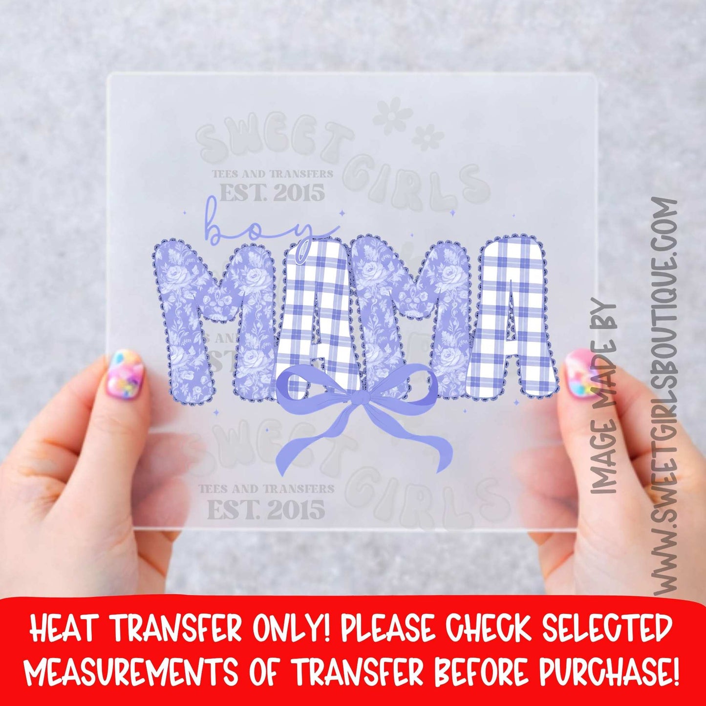 Boy Mama Purple DTF Heat Transfer Not A Shirt