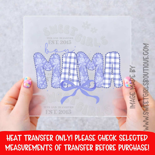 Boy Mama Purple DTF Heat Transfer Not A Shirt
