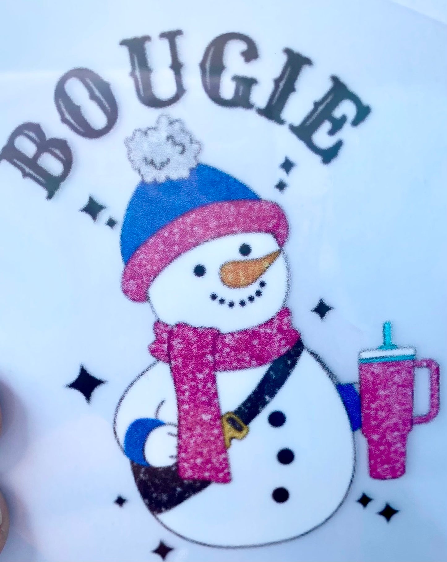 Bougie Snowman (sparkly) DTF Print