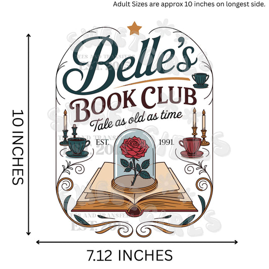 Book Club DTF Transfer – Tale as Old as Time Iron-On for Bookish Apparel – Ready to Press Heat Transfer for Readers & Disney-Inspired Shirts