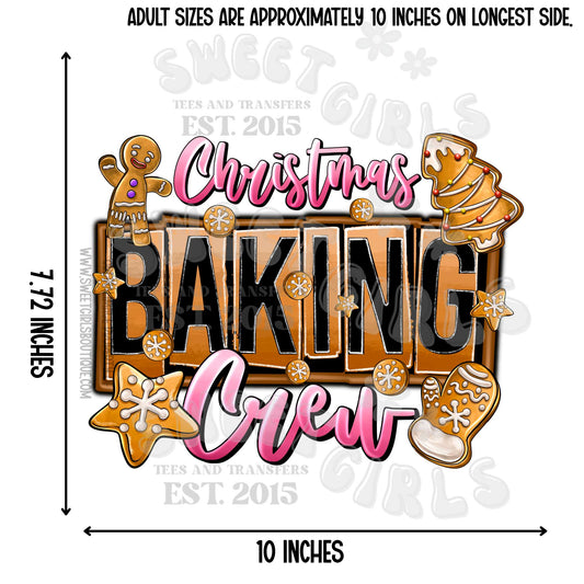 Christmas Baking Crew DTF Transfer – Gingerbread Cookie Mixer Holiday Heat Press Iron-On | DTF Heat Transfer Iron-On for Fall Shirts, Tees & Crafts