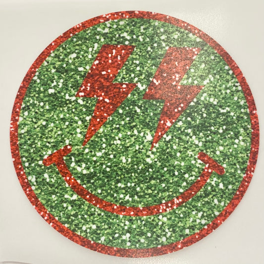 Red/Green Smiley (sparkly) DTF Print