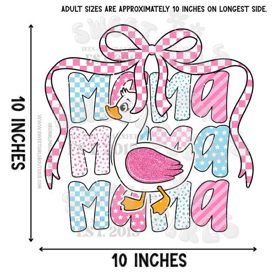 Duck MAMA DTF Heat Transfer – Cute Farmhouse Mama Iron-On for Moms