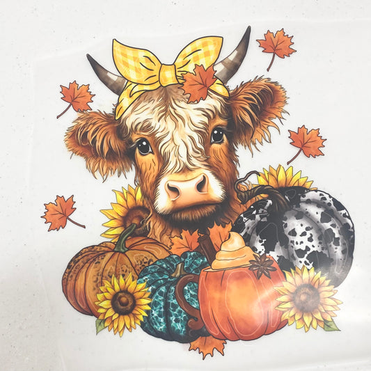 Fall Cow DTF print