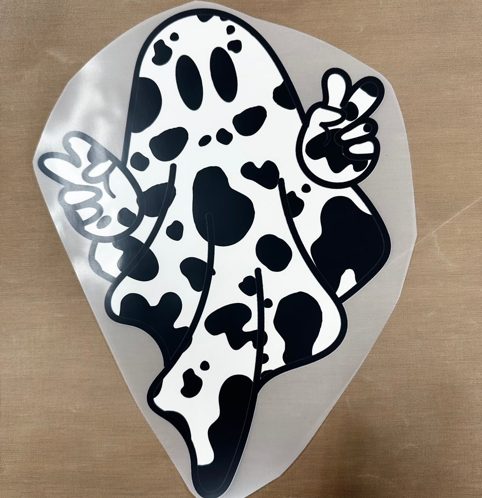 Groovy Cow Print Ghost DTF