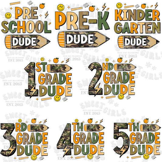 Preschool to 5th Grade Dude DTF Heat Transfer – Back to School Pencil Design for Boys